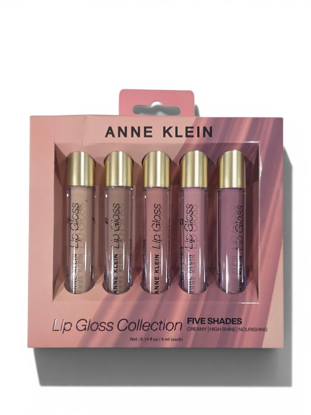 Anne Klein Lip Gloss Set – Nude to Mauve Pink Five-Pack